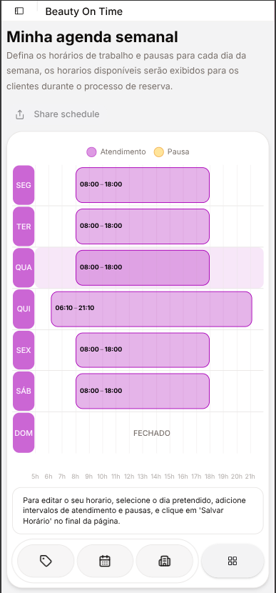 Reserva em tempo real